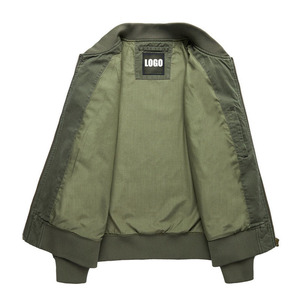 Blouson aviateur à col montant épais pour homme, 100% coton, LOGO personnalisé, veste d'coach, veste de vol, automne et hiver - Product Image 2