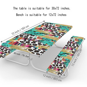 72x28 Zoll 3Pcs Elastic Fitted Recta ngle Printed Öl dicht Wasserdicht Camping Picknick Tischdecken Tischdecke und Tischdecken Set - Product Image 4