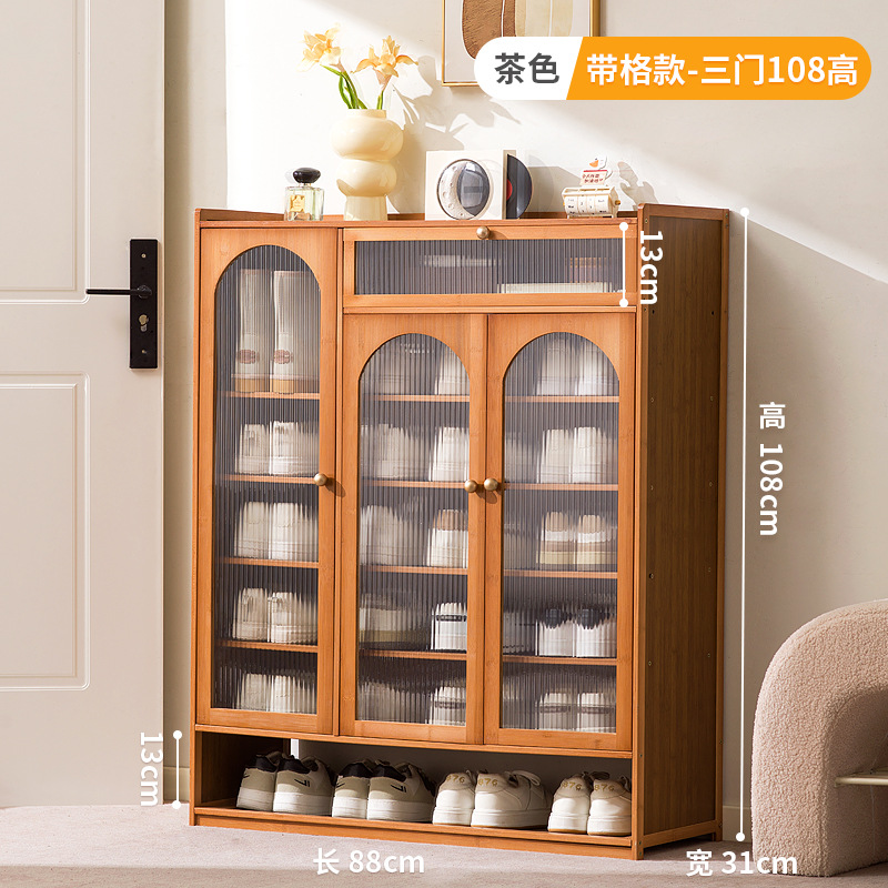 Brown - Three doors, eight drawers