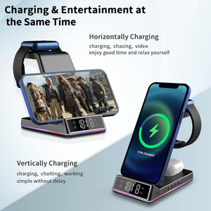 Nuevo Soporte de Carga Inalámbrica Rápida de 15W, <span class=keywords><strong>Cargador</strong></span> Inalámbrico 3 en 1, 5 en 1 para Relojes Inteligentes, Teléfonos Móviles y Auriculares, QC3.0 PD3.1 OTP - Product Image 3