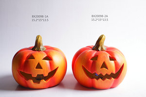 Ornamen lentera labu keramik Halloween, tempat lilin labu ARCA meja LED dengan lampu LED untuk dekorasi rumah - Product Image 6