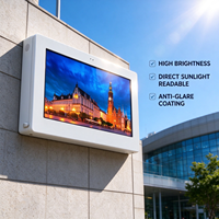 Layar LCD Digital Signage Iklan Poster 43/50/55/65/75 Inci untuk Luar Ruangan, Kecerahan Tinggi, Tahan Air IP65, Pemasangan di Dinding