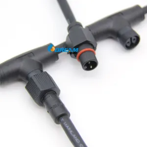 Factory IP66 M14 Waterproof Watertight 2 Pin Circular Thread LED Lighting waterproof cable connector