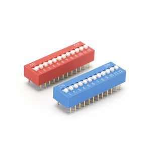 Interrupteur DIP SPST <span class=keywords><strong>Eker</strong></span> DS-12 rouge, 12 positions, pas de 2,54 mm, à montage traversant - Product Image 2