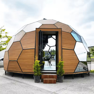 Cúpula de vidrio con forma de panal de <span class=keywords><strong>madera</strong></span> de 7m 8m, cúpula geodésica de vidrio templado de doble capa Hexagonal de grano de <span class=keywords><strong>madera</strong></span> para tienda de Feria Comercial - Product Image 2