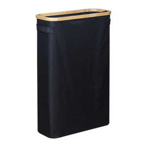 Organizador de ropa, cesta de lavandería rectangular de tela Oxford con marco de bambú, almacenamiento a prueba de polvo para ropa, grande, mediano, pequeño - Product Image 5