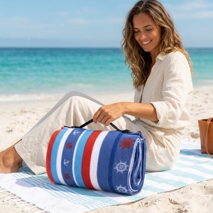 <span class=keywords><strong>Couverture</strong></span> <span class=keywords><strong>de</strong></span> pique-nique imperméable personnalisée avec logo pour l'hiver, le camping, les voyages, l'extérieur, en polaire Sherpa chauffante, portable, taille king - Product Image 4