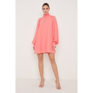 New Innovation Autumn Design High Collar Chiffon Women's Mini Dress - Product Image 2