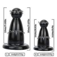Plug anal noir 7 cm ultra-épais, extra-large, jouet de fisting surdimensionné pour hommes et femmes, conçu pour étirer délicatement le modèle d'anus