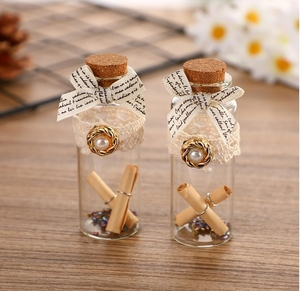Venta al por mayor pequeños 40ml vidrio Mini botellas tarros con tapones de corcho de madera para favores de la boda bebé deseando botellas - Product Image 4