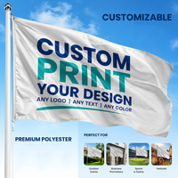 Drapeaux et bannières promotionnels personnalisés en polyester 3x5 pieds avec impression de logo sur mesure pour l'extérieur