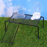Kit d'habitat de caille à boutons le plus vendu: étagère à grille durable, plate-forme d'alimentation, bol de nourriture et abreuvoir