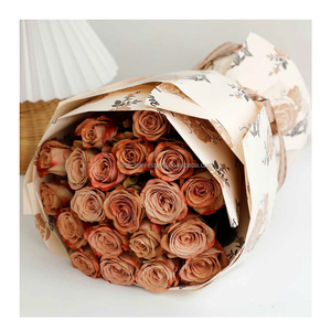 Sogno di fiori rosa 7 colori impermeabile Logo personalizzato 57cm x 10m di qualità Premium carta e cartone doppio lato rivestimento pellicola OPP involucro - Product Image 2