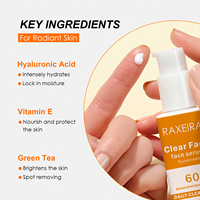 Sérum solaire hydratant et éclaircissant pour le visage, SPF 60, avec logo personnalisé, protection UVA/UVB, écran solaire naturel.