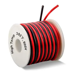 14 Gauge Flexible High Temp 200 deg C 600V 14 AWG Stranded Wire with 400 Strands of Tinned Copper Wire for Model Battery