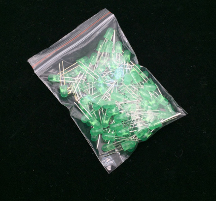 100 шт., 5 мм Светодиодные диоды, 5 мм, набор в ассортименте, зеленые светоизлучающие диоды «сделай сам»