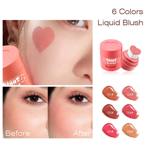Venta al por mayor Cojín Esponja Sello Colorete Mejor Colorete Uso Múltiple Labio Mejilla Corazón Forma Sello Líquido Colorete - Product Image 5