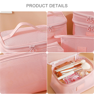 Estuche de Maquillaje y Joyería de Poliéster de Lujo, Grande y Moderno, con Cajones Multicapa y Cierre de Cremallera - Product Image 3