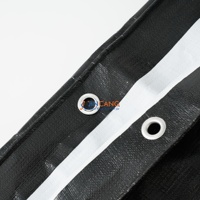 Bâche en PE noir et blanc 220 g/m², couverture durable pour matériaux de construction et machines
