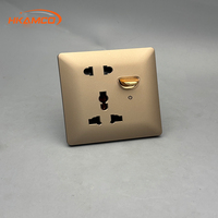 Prise murale élégante double pôle 20A avec ports USB-A et Type-C, en matériau PC durable, coloris Or, Blanc, Noir, Gris (norme britannique)