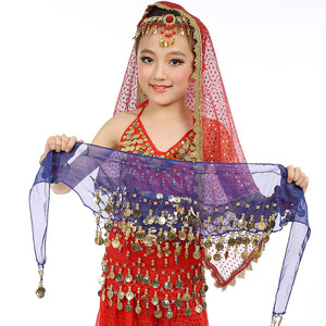 Cinturón de danza del vientre para niños, cinturón de Triple rendimiento para la cintura, danza India - Product Image 2