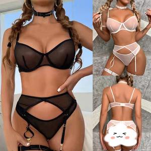 工厂价格批发散装情人节内衣供应商睡衣性感两件套蕾丝女式内衣 - Product Image 2