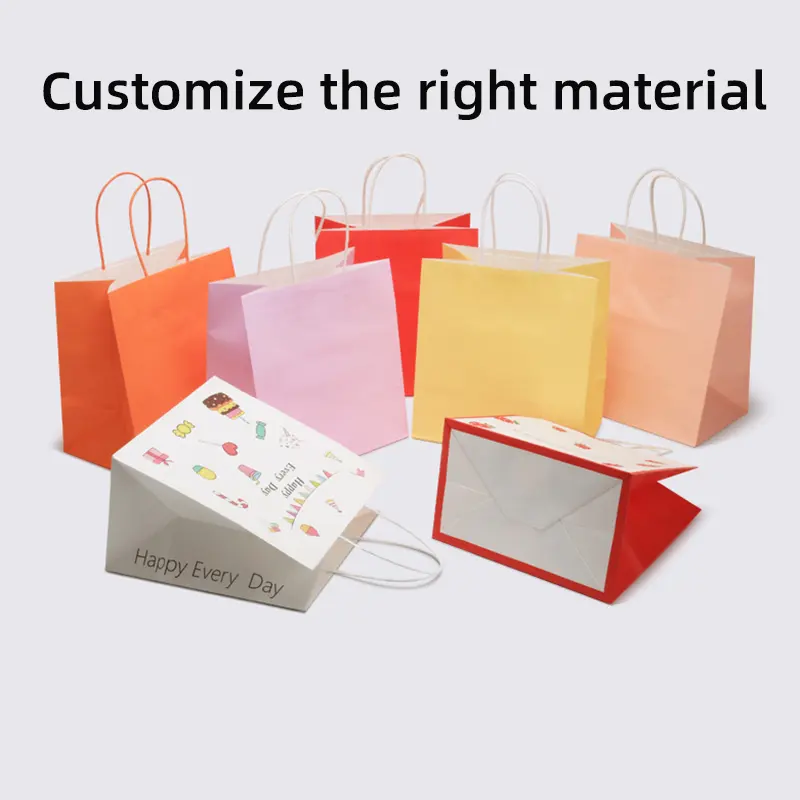 Recyclable Colorful Custom Full Print Shopping Craft Promotional Party Gift Packaging Paper Bags With Handle For Business