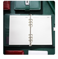 Vente en gros de haute qualité impression personnalisée couverture en cuir A6 couverture rigide cahier journaux planificateur quotidien avec serrure à combinaison