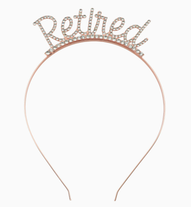 Diadema de Moda DAMAI con Letras de Retiro y Pedrería, Accesorio para el Cabello con Temática de Retiro para Mujeres, Decoración para Fiestas, Adorno para el Cabello - Product Image 1