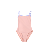 Justaucorps de ballet pour filles, en nylon et élasthanne extensible, avec bretelles spaghetti et bordure colorée, idéal pour la danse et la scène