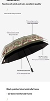 Parapluie de sport extérieur camouflage automatique pliable en trois sections de 21 pouces, en tissu résistant toutes saisons, idéal pour le camping et comme cadeau de printemps