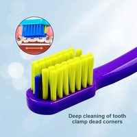 Brosse à dents manuelle orthodontique en forme de U avec poils en nylon ultra-doux, design pratique pour les soins dentaires des adultes avec appareil dentaire
