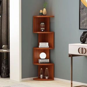 Estantería de esquina moderna con forma de <span class=keywords><strong>onda</strong></span>, estante de almacenamiento de exhibición de madera maciza para sala de estar, dormitorio, estudio, ahorro de espacio montado en la pared - Product Image 2