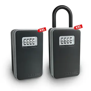 2024 Aluminium Alloy Light Weight Key Storage 4 Digit Combination Lock Box For Outside House Key