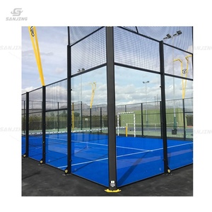 Cancha de Pádel Móvil Desmontable con Placa Panorámica y Carpa Eléctrica, Cancha de Pádel Portátil Interior - Product Image 5