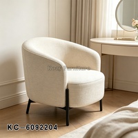 Fauteuil d'appoint moderne en tissu avec pieds en fer, chaise de loisirs individuelle pour hall d'hôtel, villa, café, mobilier de réception - Vente en gros