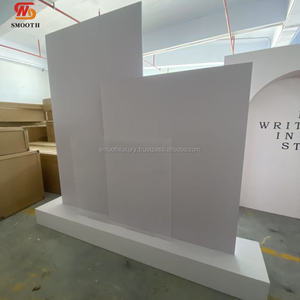 Fondo de tabla de asientos blancos de boda suave vela curvada 2 tamaños acrílico blanco de alto brillo con soporte trasero - Product Image 6