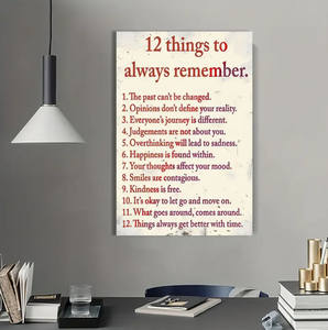 Cuadros de Arte de pared modernos inspiradores 12 cosas para <span class=keywords><strong>recordar</strong></span> para siempre citas lienzo pintura - Product Image 3
