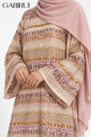 Abaya Kaftan élégante pour femmes musulmanes, été, luxe, Dubaï, perles, broderies, paillettes, colorée, faite à la main, Eid Ramadan, vente en gros