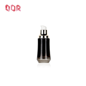 Luxury Customized Skincare Product <b>Set</b> Bottles Customized Black Glossy Finish Cosmetics Container Empty With Pump Cap Dropper - Product Image 6