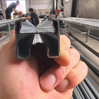 Profil de fixation robuste en acier galvanisé pour film de serre, type canal gothique, 1,2 mm, pour usage agricole