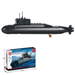 Brinquedos militares Submarino Nuclear Estratégico Lança Missile Boy Puzzle DIY Montagem bloco de construção brinquedos Presente De Aniversário De Natal