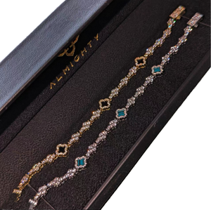 สร้อยข้อมือผู้หญิง NUOYA Hiphop Jewelry ประดับเพชรโมอิสซาไนต์รูปดอกไม้ ชุบทอง เงินแท้ 925 - Product Image 1