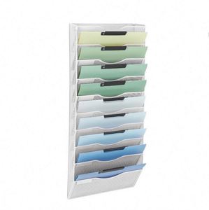 Metal Mesh Wall Hanging <b>File</b> Holder 10 Pockets Wall Mounted Paper <b>Organizer</b> Magazine <b>File</b> Holder Storage <b>Organizer</b> - Product Image 6