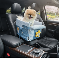 Coussin de voyage premium pour animaux de compagnie pour console centrale de voiture, pour petits chiens et chats, siège sécurisé pour la conduite, transporteur portable et sûr pour animaux.