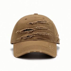 3D Embroidery Custom Logo Acceptable New Ripped Baseball <b>Cap</b> <b>Women</b> Men Fashion Distressed Baseball Hats - Product Image 4