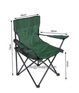 Chaise de camping pliable avec cadre en tube d'acier noir, logo personnalisé, en polyester, en hêtre, 50x50x80 cm - Product Image 3
