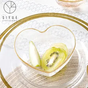 SIYUE dorato bordato martello modello ciotola di vetro amore di insalata di frutta ciotola da dessert da tavola 1060