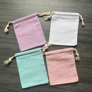 Sac à poussière en toile de coton de haute qualité, sac cadeau en coton coloré avec doubles cordons - Product Image 5