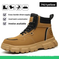 Bottes de sécurité montantes en daim synthétique, anti-perforation, anti-écrasement, respirantes, avec embout en acier